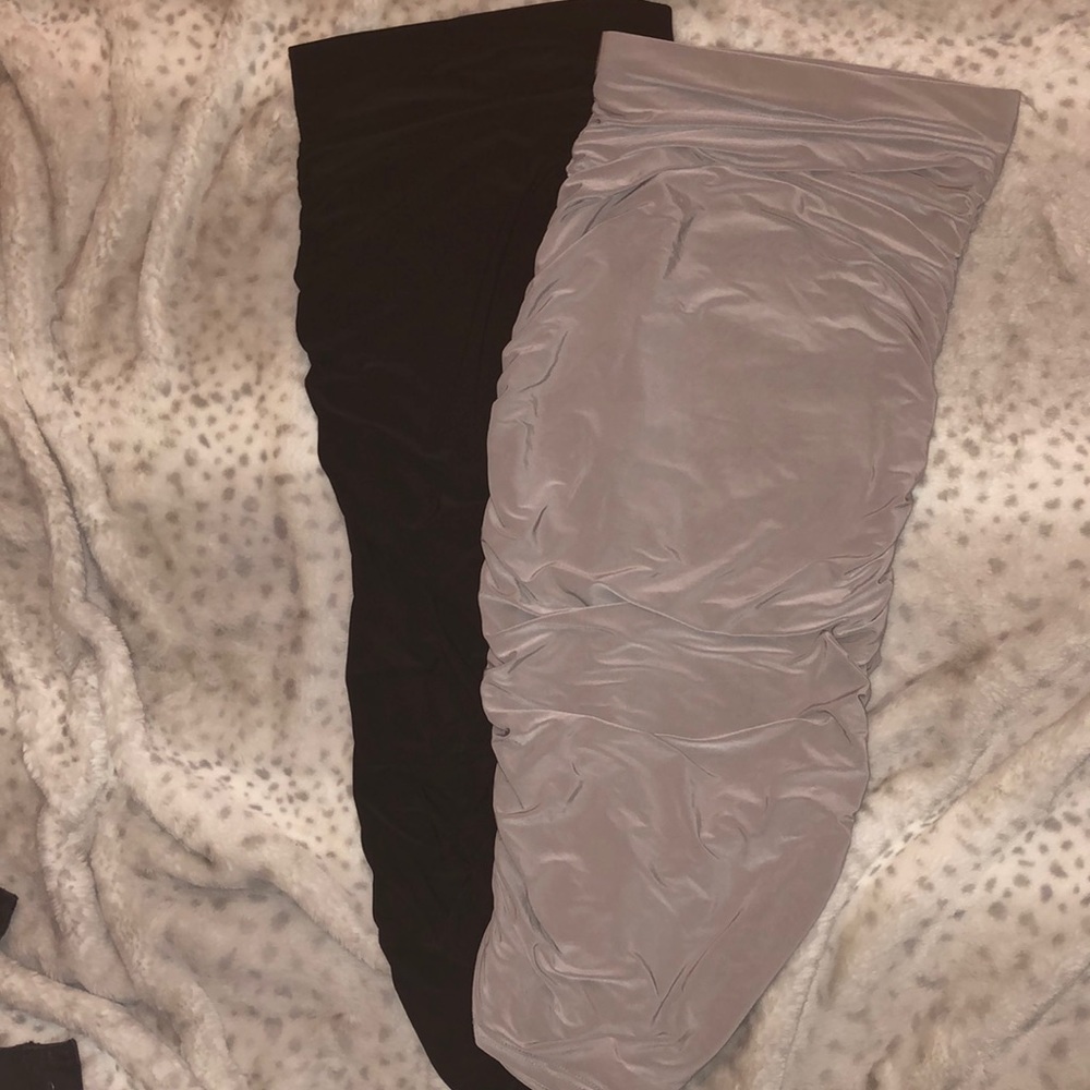 Pair of slinky midi skirts